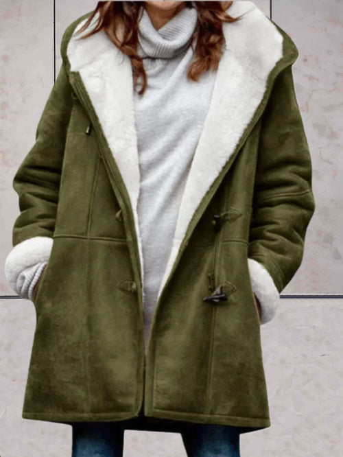 Faux Shearling Hooded Coat | Cosy & Stylish | Warm Lined Design | Winter Comfort