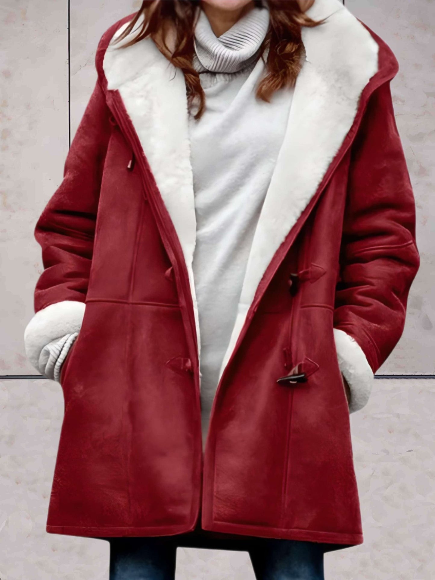Faux Shearling Hooded Coat | Cosy & Stylish | Warm Lined Design | Winter Comfort