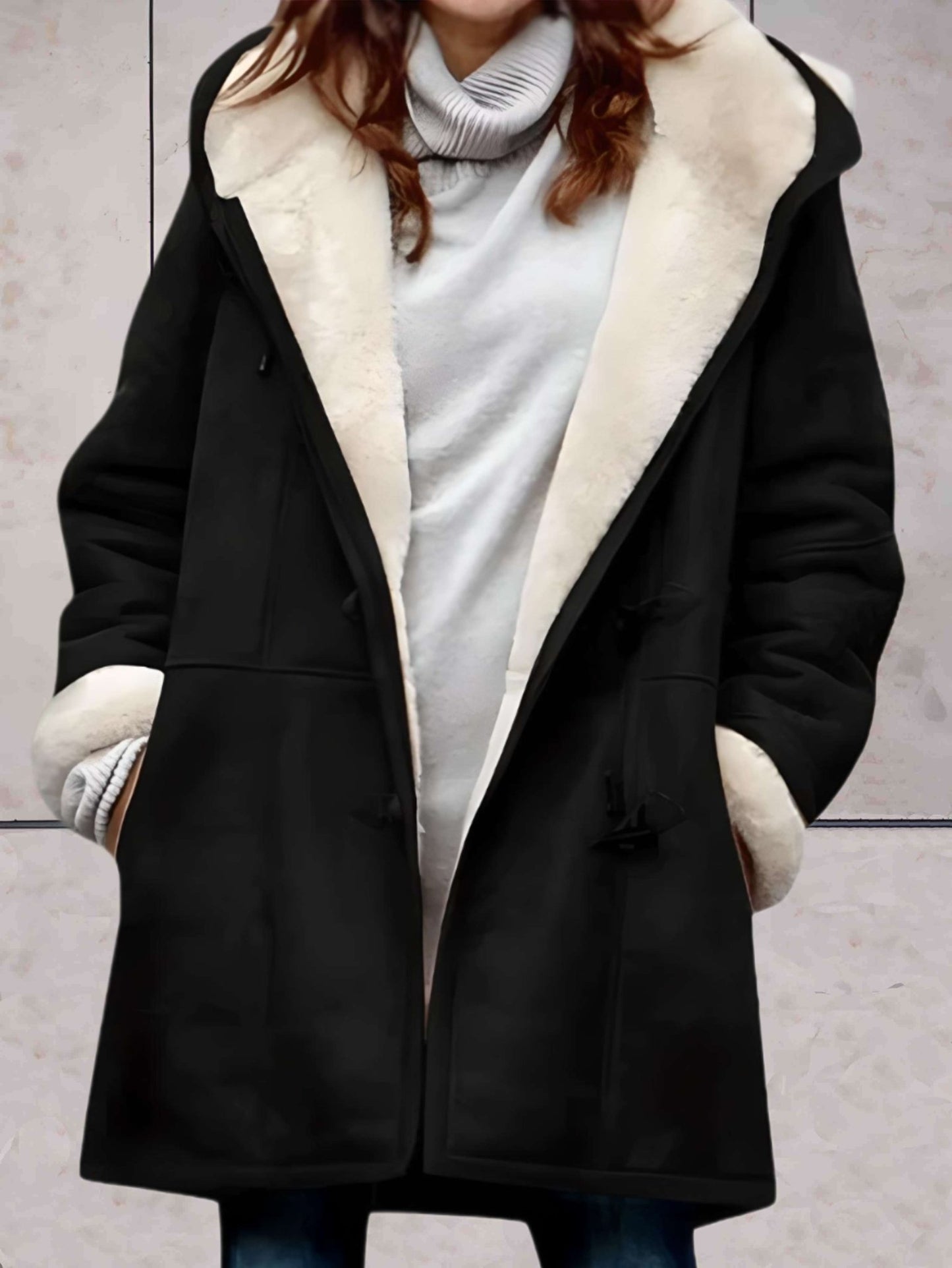 Faux Shearling Hooded Coat | Cosy & Stylish | Warm Lined Design | Winter Comfort