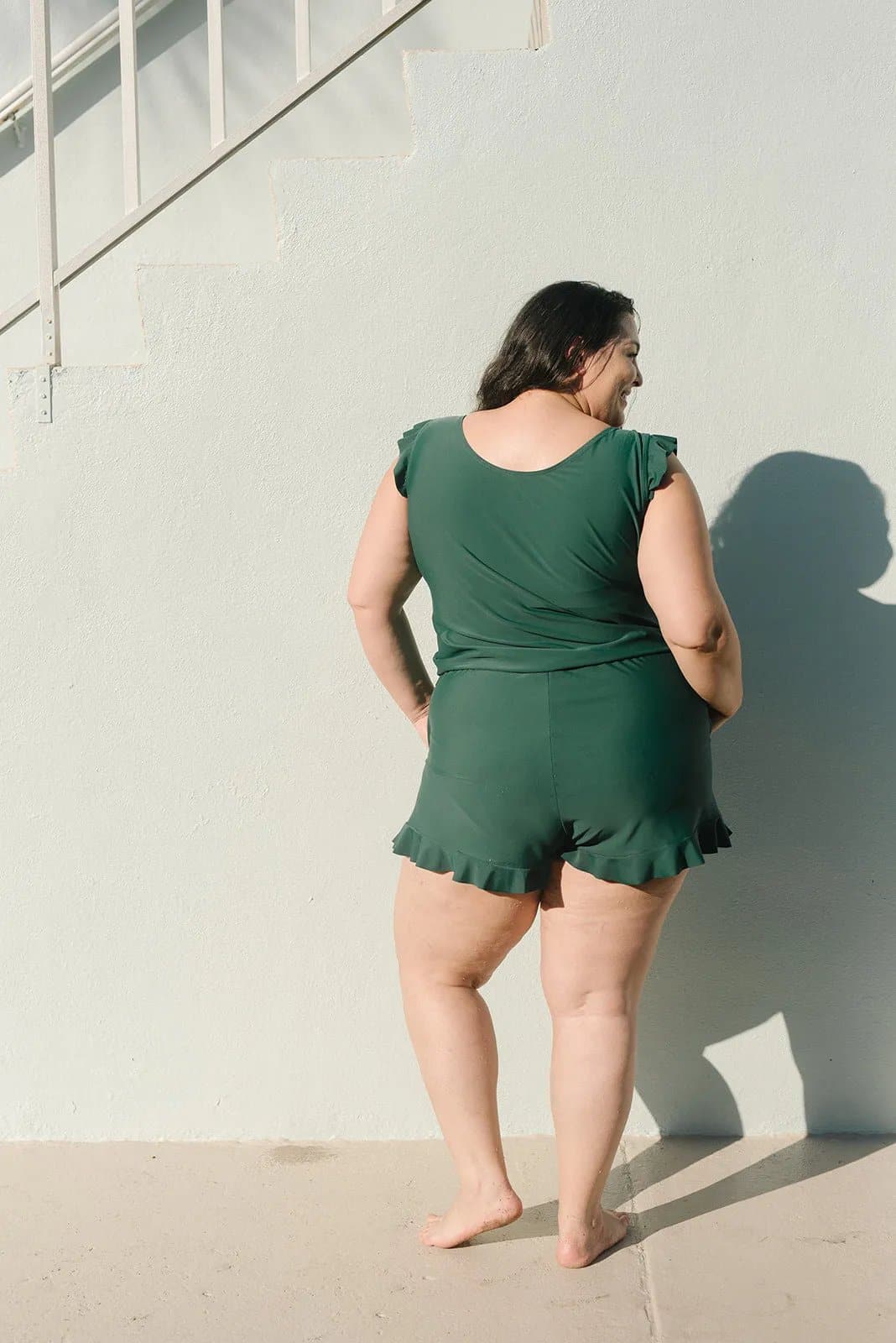 Ruffle-Trim Sleeveless Romper | Soft Stretch Fabric | Relaxed Fit | Summer Essential