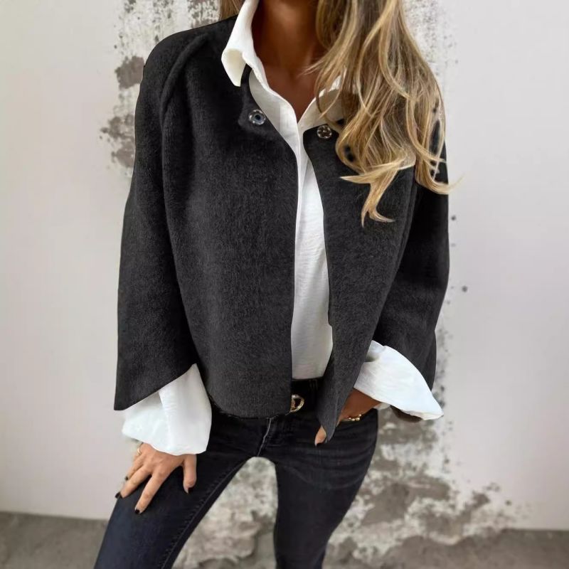 Cropped Wool-Blend Cardigan | Button-Up | Relaxed Fit | Casual Layering