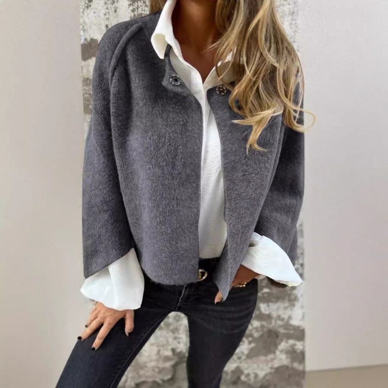 Cropped Wool-Blend Cardigan | Button-Up | Relaxed Fit | Casual Layering