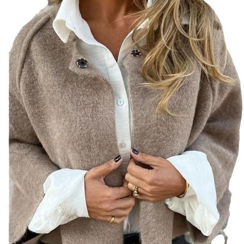 Cropped Wool-Blend Cardigan | Button-Up | Relaxed Fit | Casual Layering