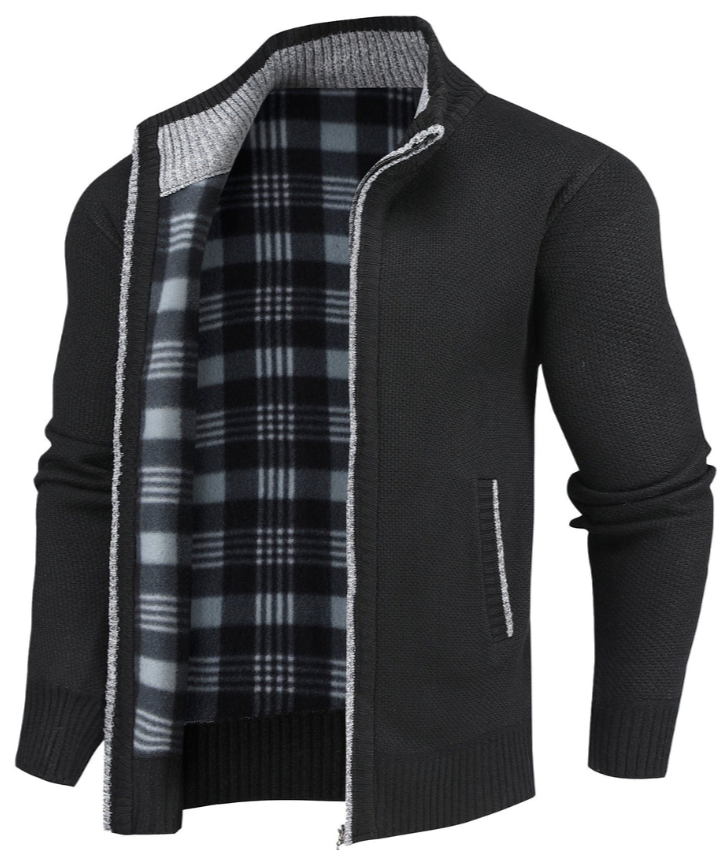 Full-Zip Knit Cardigan | High Neck Sweater Jacket | Warm Casual Layer