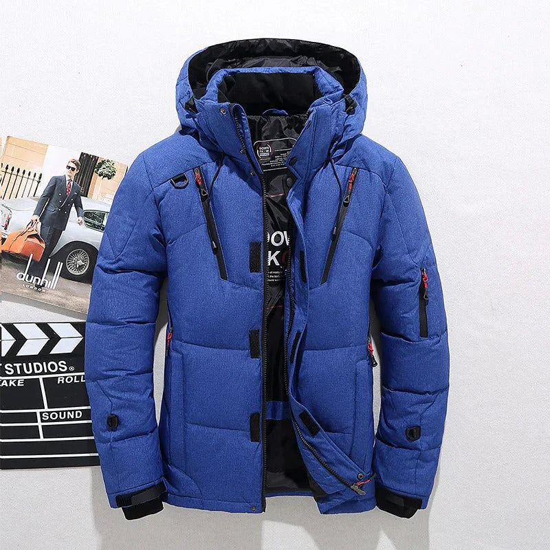 Men’s Heavy Puffer Jacket | Hooded Winter Parka with Technical Pockets