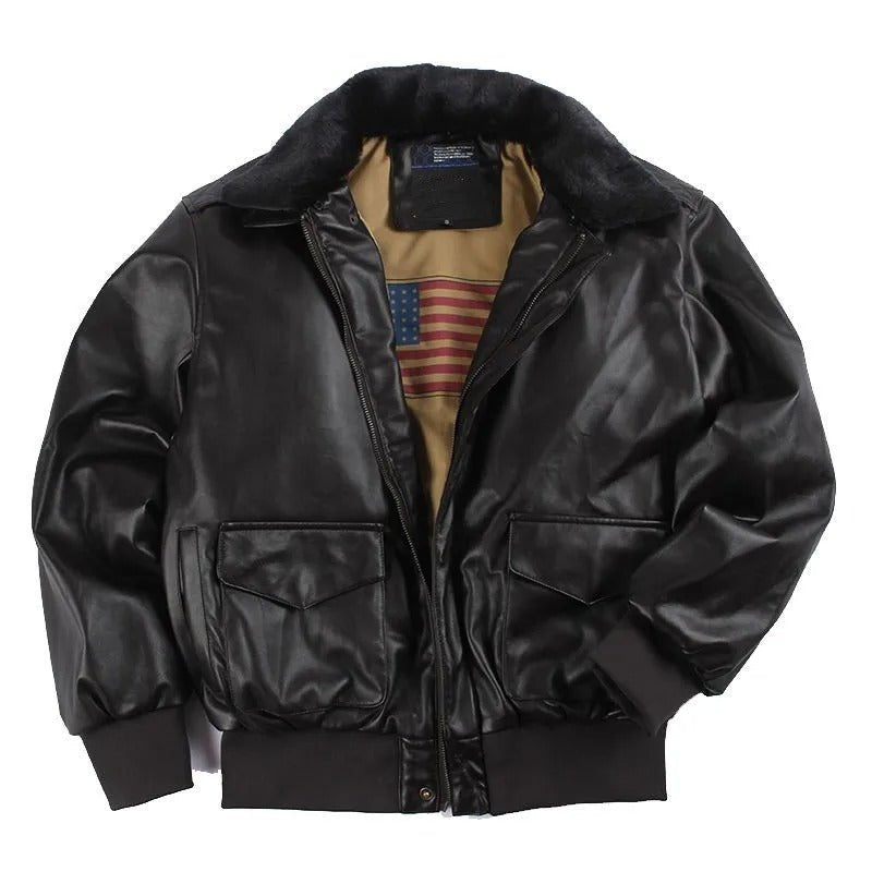 Classic Bomber Jacket | Durable Faux Leather | Warm Insulation | Casual Outerwear