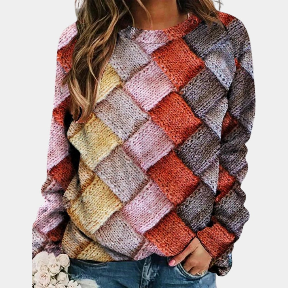 Multicoloured Patchwork Sweater | Textured Knit | Bold Statement Design