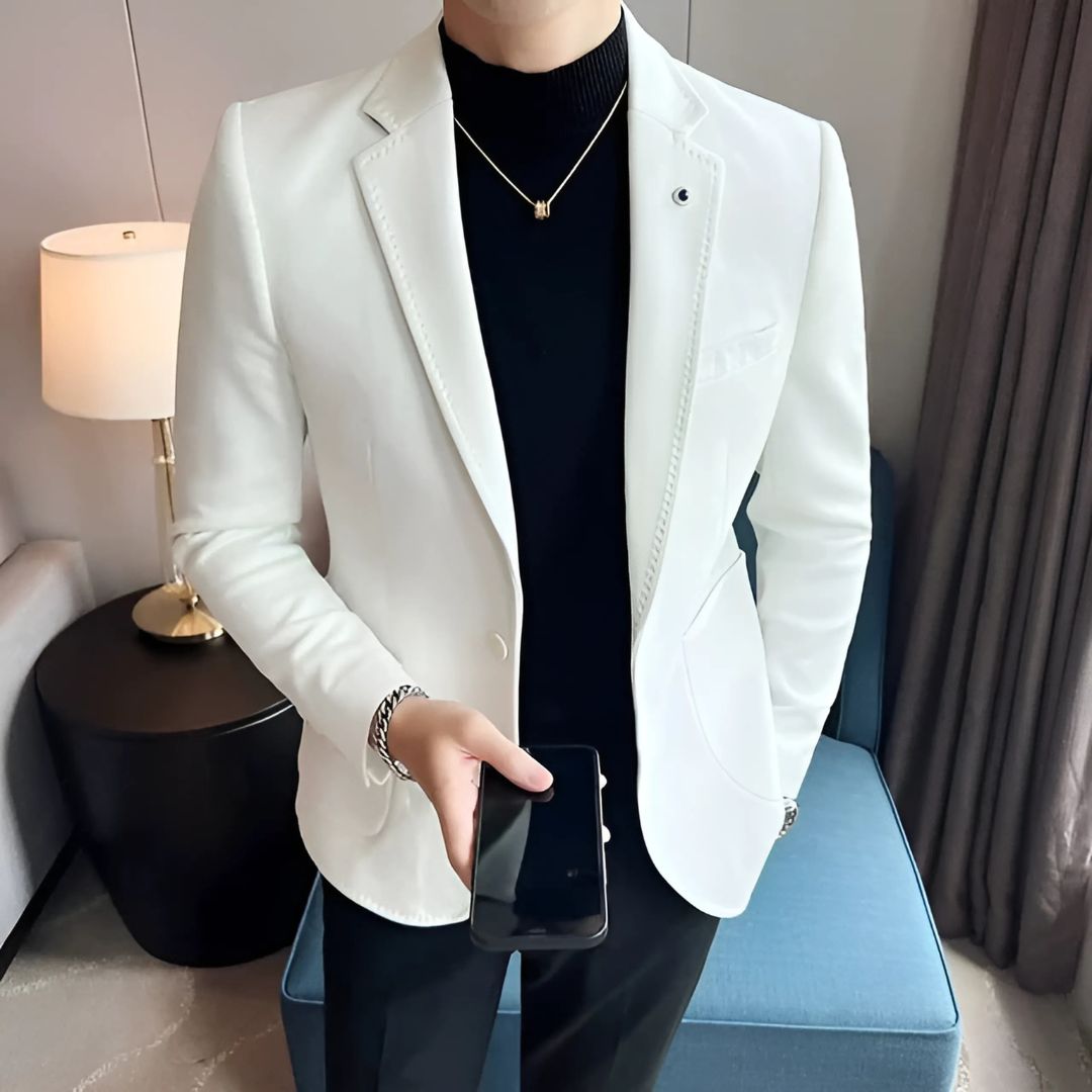 Men’s Slim Fit Blazer | Casual Tailored Jacket | Soft Brushed Finish