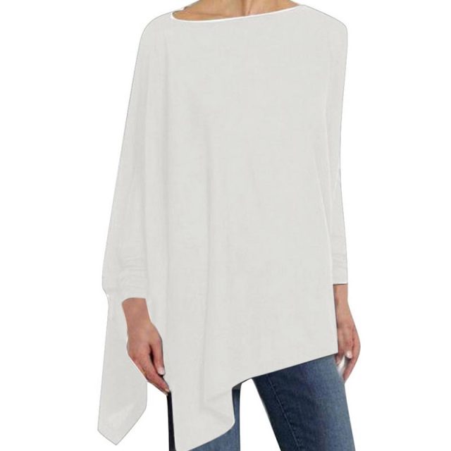 Asymmetrical Tunic Top | Boat Neck | Lightweight Drape Fit