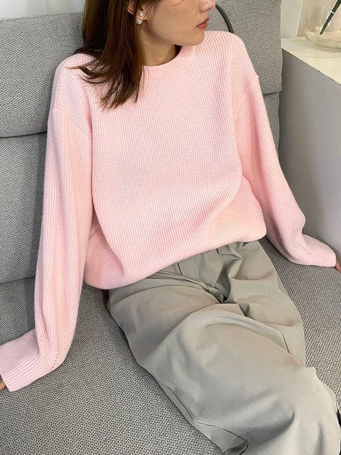 Oversized Crew Neck Sweater | Soft Knit | Relaxed Fit | Casual Everyday Comfort