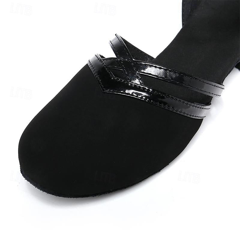 Women's Mary Jane Heels | Closed Toe with Cross-Strap Detail | Low Block Heel Dress Shoes