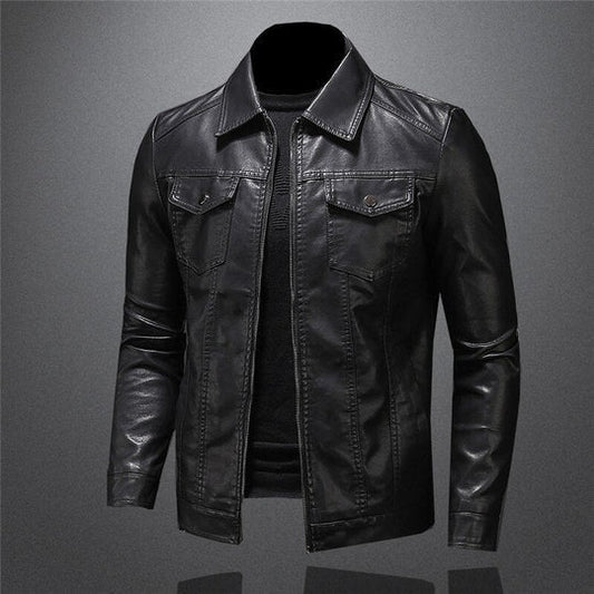 Classic Faux Leather Jacket | Slim Fit Design | Sleek Everyday Outerwear