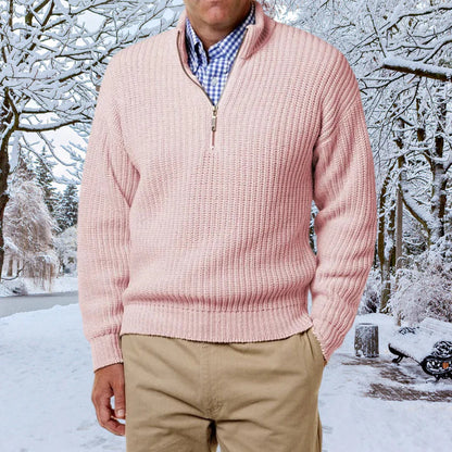 Men's Waffle Knit Half-Zip Sweater | Classic Fit | Cotton Blend Pullover