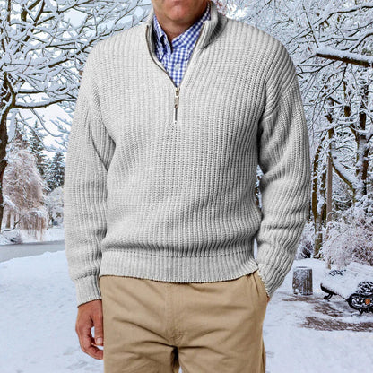 Men's Waffle Knit Half-Zip Sweater | Classic Fit | Cotton Blend Pullover