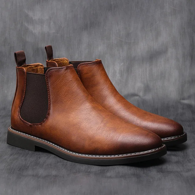 Men’s Chelsea Boots | Classic Leather Slip-On | Cushioned Footbed