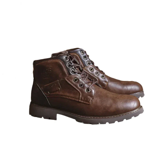 Men's Rugged Leather Boots | Heavy Tread Sole | Lace-Up Ankle Style