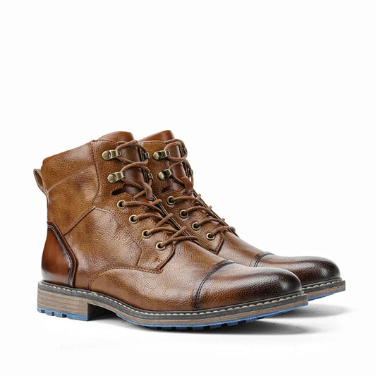 Men's Leather Ankle Boots | Classic Lace-Up Fall Footwear | Durable Casual Dress Boots Canada