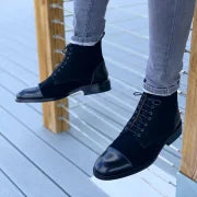 Men's Ankle Boot | Lace-Up Design | Suede & Leather Panels