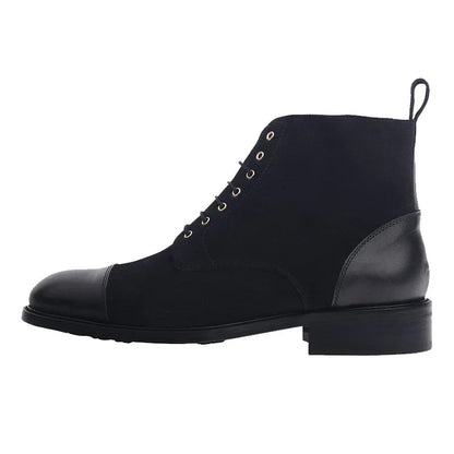 Men's Ankle Boot | Lace-Up Design | Suede & Leather Panels