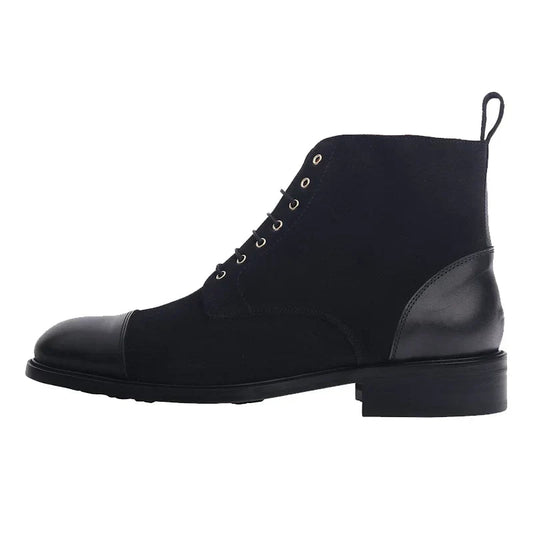 Men's Ankle Boot | Lace-Up Design | Suede & Leather Panels