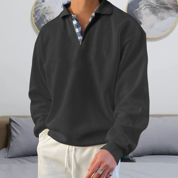 Upton - Comfortabel Heren Polo Sweatshirt