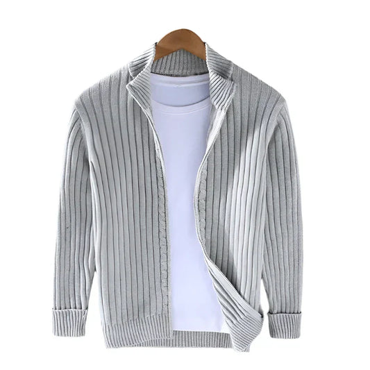 Men's Ribbed Open-Front Cardigan | Lightweight Knit | Casual Layering Sweater