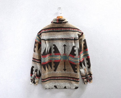Men’s Aztec Fleece Shirt Jacket | Brushed Texture | Fall Layering Essential
