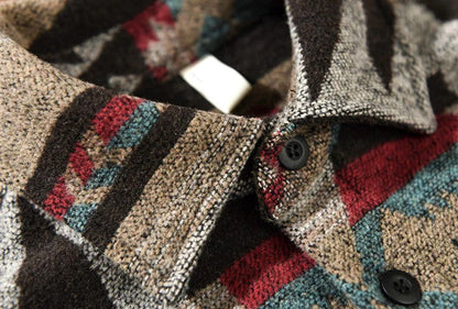 Men’s Aztec Fleece Shirt Jacket | Brushed Texture | Fall Layering Essential
