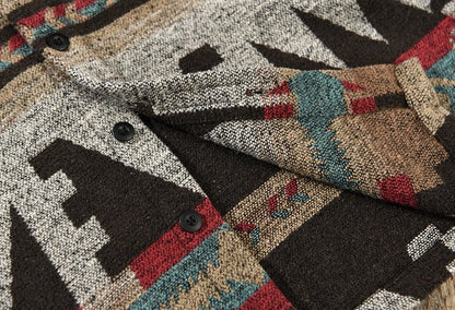 Men’s Aztec Fleece Shirt Jacket | Brushed Texture | Fall Layering Essential