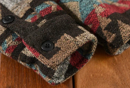 Men’s Aztec Fleece Shirt Jacket | Brushed Texture | Fall Layering Essential