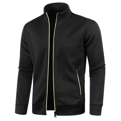 Men's Full-Zip Track Jacket | Lightweight Athletic Layer with Contrast Trim