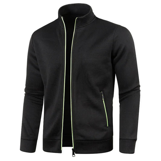 Men's Full-Zip Track Jacket | Lightweight Athletic Layer with Contrast Trim