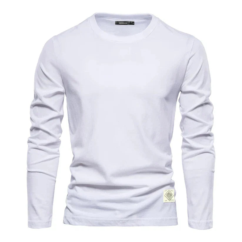 Men’s Long Sleeve Cotton Tee | Everyday Base Layer for Casual Outfits