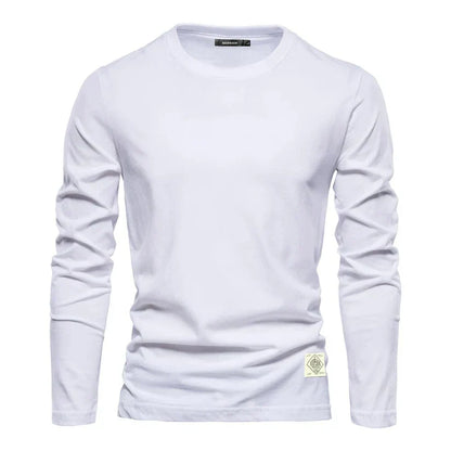 Men’s Long Sleeve Cotton Tee | Everyday Base Layer for Casual Outfits