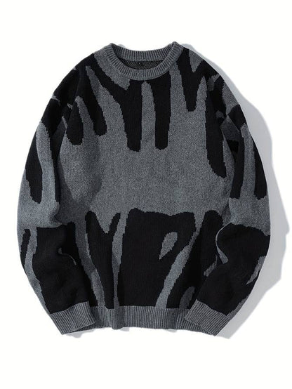 Men’s Patterned Knit Sweater | Casual Crewneck Pullover Canada