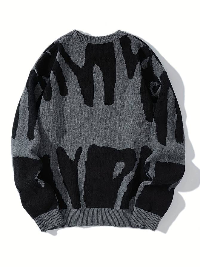 Men’s Patterned Knit Sweater | Casual Crewneck Pullover Canada