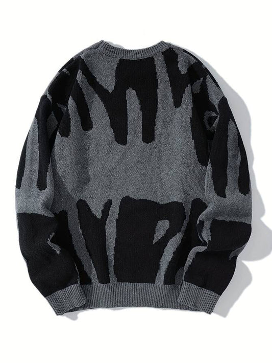 Men’s Patterned Knit Sweater | Casual Crewneck Pullover Canada