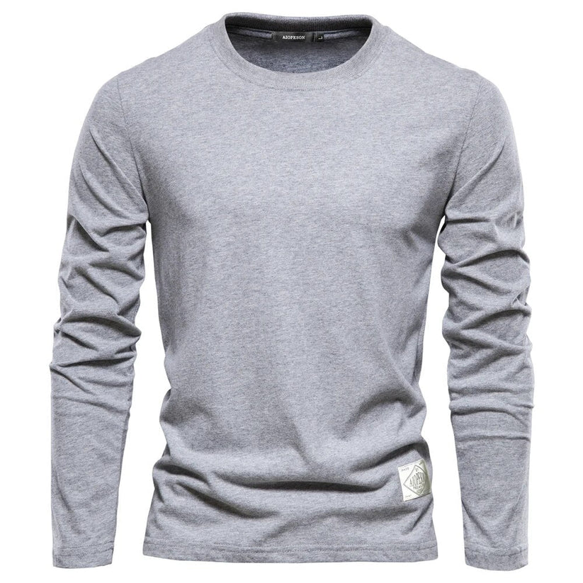 Men’s Long Sleeve Cotton Tee | Everyday Base Layer for Casual Outfits