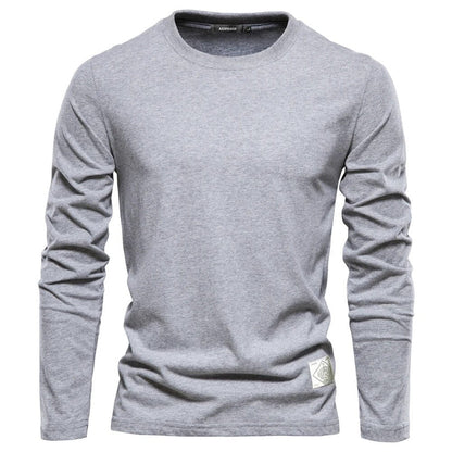 Men’s Long Sleeve Cotton Tee | Everyday Base Layer for Casual Outfits