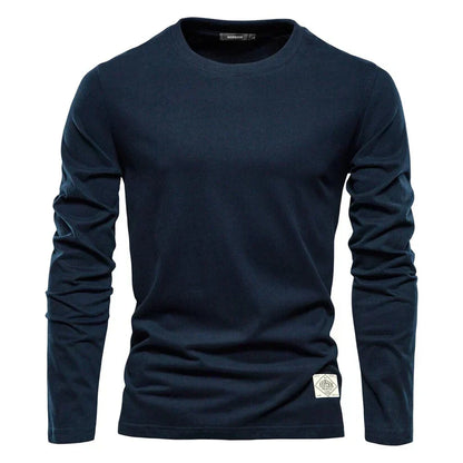 Men’s Long Sleeve Cotton Tee | Everyday Base Layer for Casual Outfits