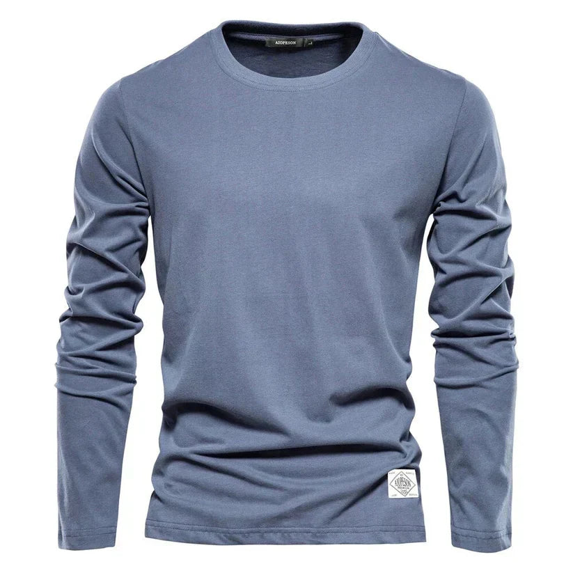 Men’s Long Sleeve Cotton Tee | Everyday Base Layer for Casual Outfits