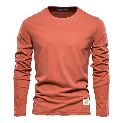Men’s Long Sleeve Cotton Tee | Everyday Base Layer for Casual Outfits