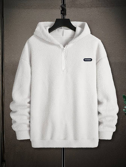 Men's Half-Zip Fleece Pullover | Soft Sherpa Texture | Relaxed Fit Hoodie