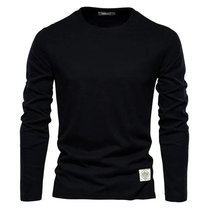 Men’s Long Sleeve Cotton Tee | Everyday Base Layer for Casual Outfits