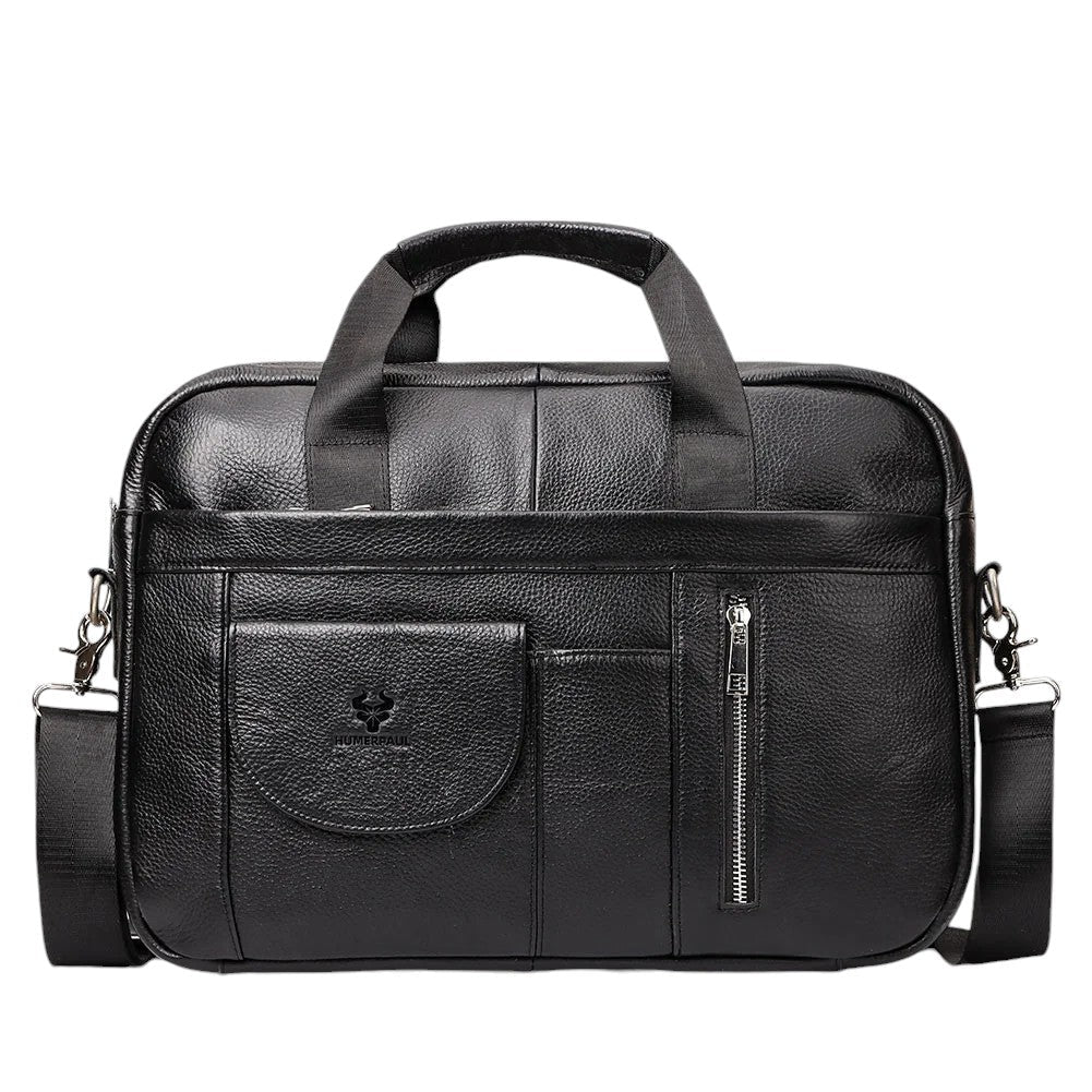 Men’s Leather Messenger Bag | Vintage Work Satchel | Laptop Shoulder Briefcase