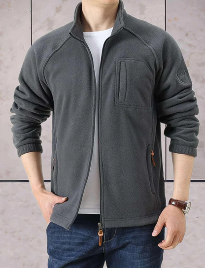 Men’s Full-Zip Stand Collar Jacket | Lightweight Stretch Layer | Casual Outerwear