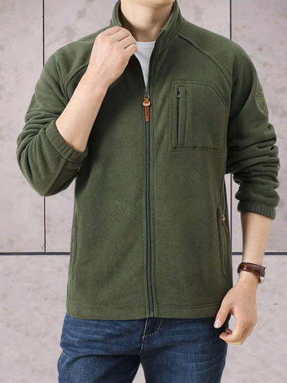 Men’s Full-Zip Stand Collar Jacket | Lightweight Stretch Layer | Casual Outerwear