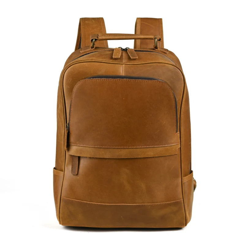 Genuine Leather Backpack | Classic Everyday Carry | Laptop Compartment