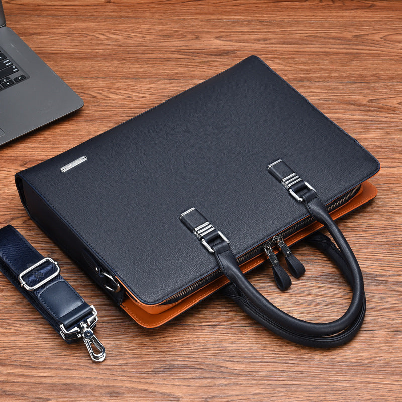 Men’s Leather Laptop Briefcase | Structured Work Bag | Professional Office Carry