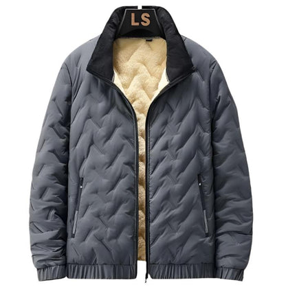 Men’s Quilted Bomber Jacket | Fleece-Lined Interior | Windproof Zip-Up Outerwear